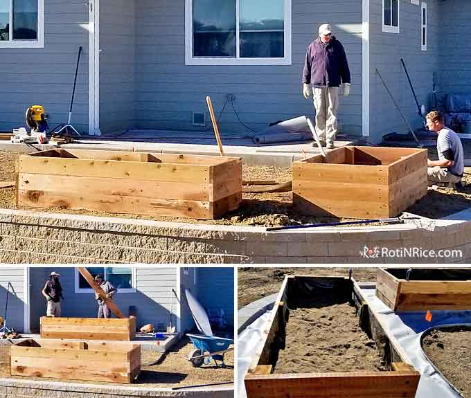 Constructing the raised vegetable beds